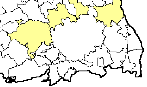 川口市、鳩ヶ谷市、蕨市、戸田市、越谷市、草加市、八潮市、三郷市、吉川市、松伏町、所沢市、和光市、朝霞市、新座市、志木市、富士見市、ふじみ野市、三芳町